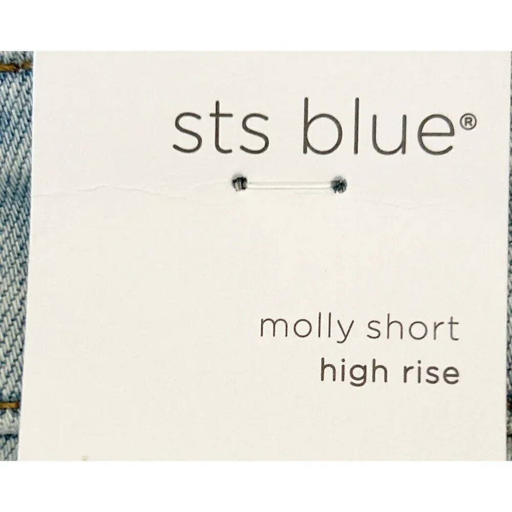 Sts Blue Women's Molly High Rise Boyfriend Frayed Hem Shorts Blue Size 3…